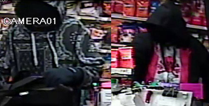 Masked thieves make off with cash after threatening Saskatoon gas station employee with an air soft gun.
