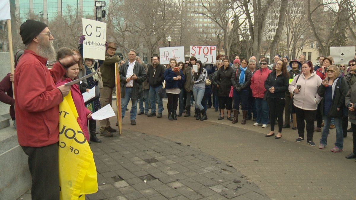 More than one hundred people gathered downtown Saturday morning at City Square Plaza.