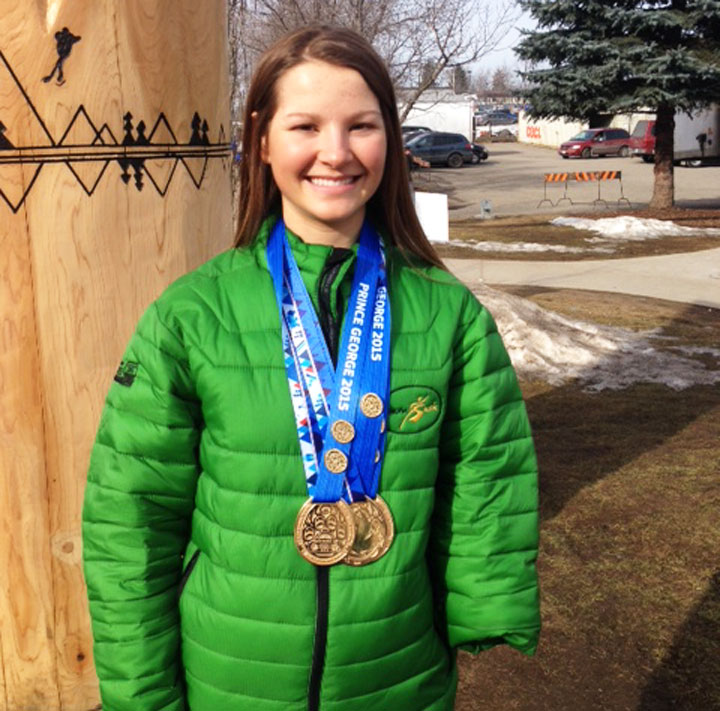 Saskatchewan’s Brittany Hudak was chosen as the province’s flag bearer at the closing ceremonies for the 2015 Canada Winter Games in B.C.