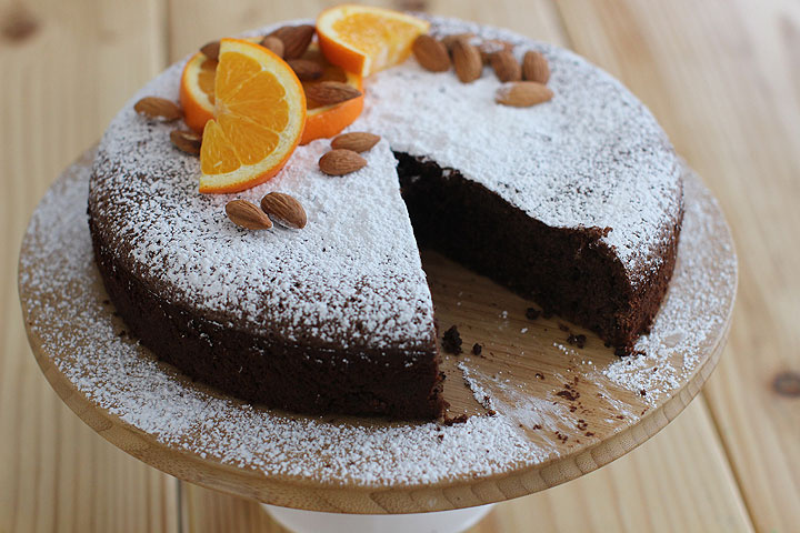 This Feb. 2, 2015 photo shows black cardamom orange flourless chocolate cake in Concord, N.H.