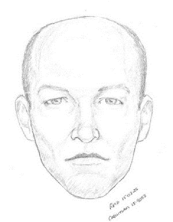 A sketch of the male suspect wanted in an alleged child luring incident in Coquitlam.