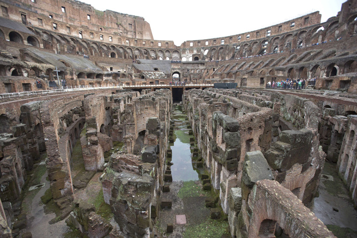 The Colosseum, the monument that symbolizes the glories of ancient Rome, in Nov. 2014.