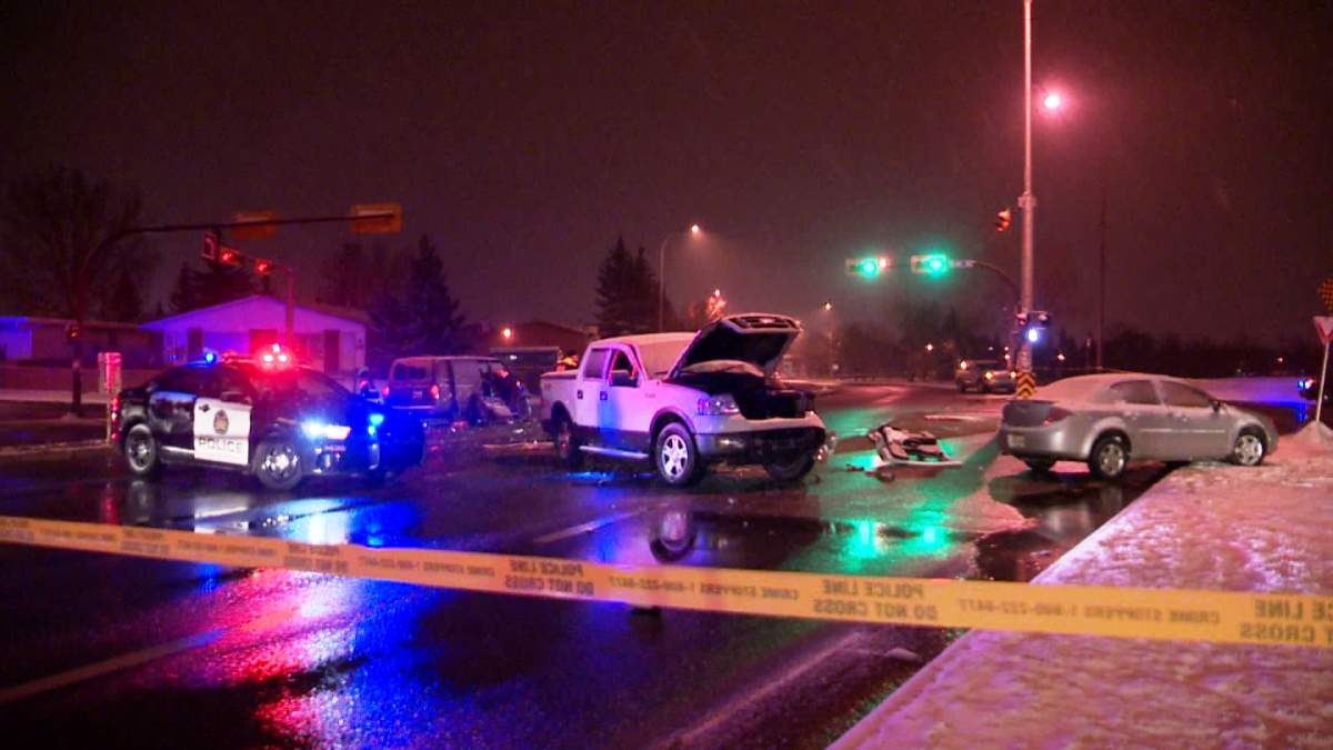Emergency crews respond to a collision at 52nd Street and 8th Avenue S.E. on Sunday, March 15th, 2015. 