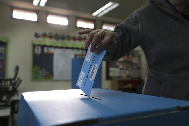 A man cast his vote during legislative elections in Tel Aviv, Israel, Tuesday, March 17, 2015.