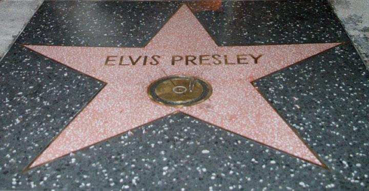 Elvis Presley's star on the Hollywood Walk of Fame.