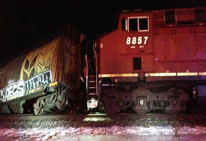 Emergency crews were called to a train derailment Saturday night near Estevan, Sask.