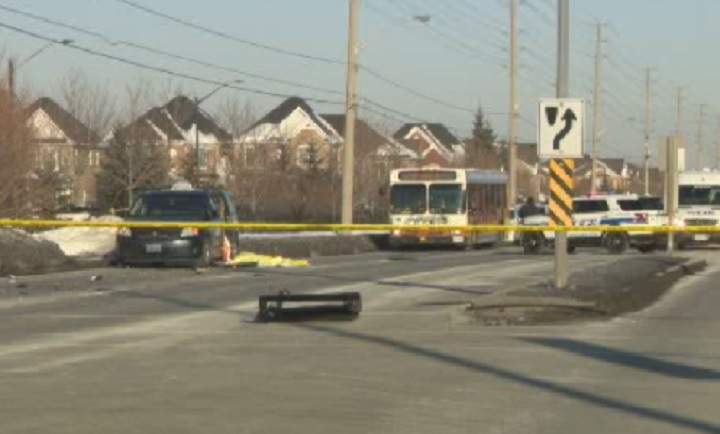 Police investigate a fatal collision in Mississauga on March 6, 2015.