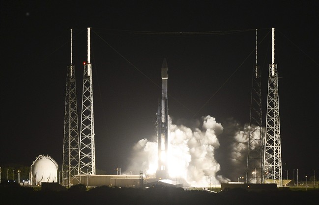 The unmanned Atlas rocket — and NASA's Magnetospheric Multiscale spacecraft lifts off from Cape Canaveral, Fla., Thursday, March 12, 2015.