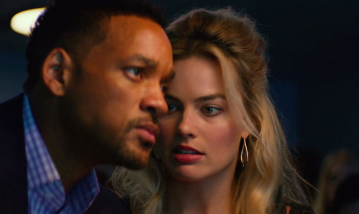 Will Smith and Margot Robbie in a scene from 'Focus.'.
