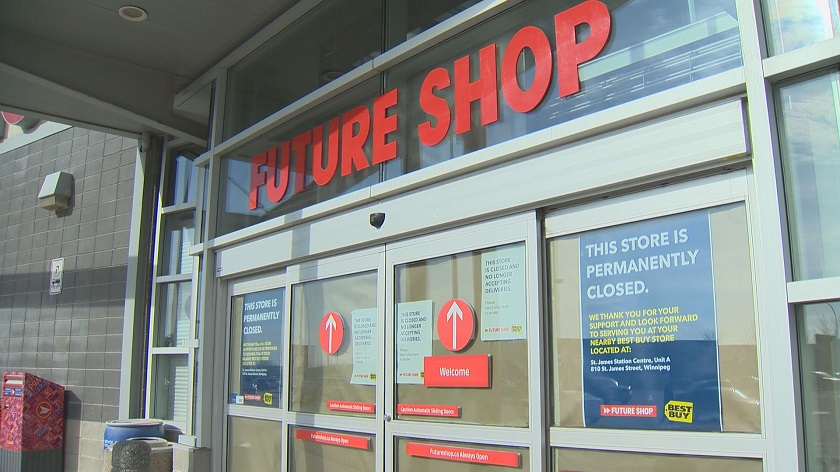 Two Future Shop locations have closed permanently in Winnipeg.
