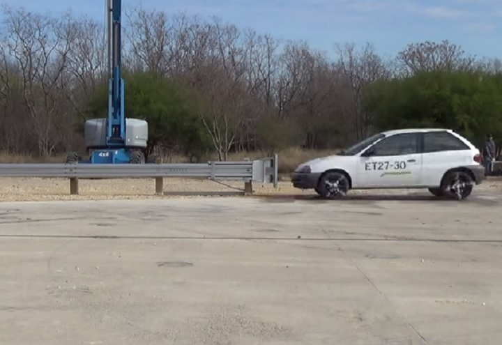 Crash Test of the ET Plus End Terminal on Feb. 6, 2015.