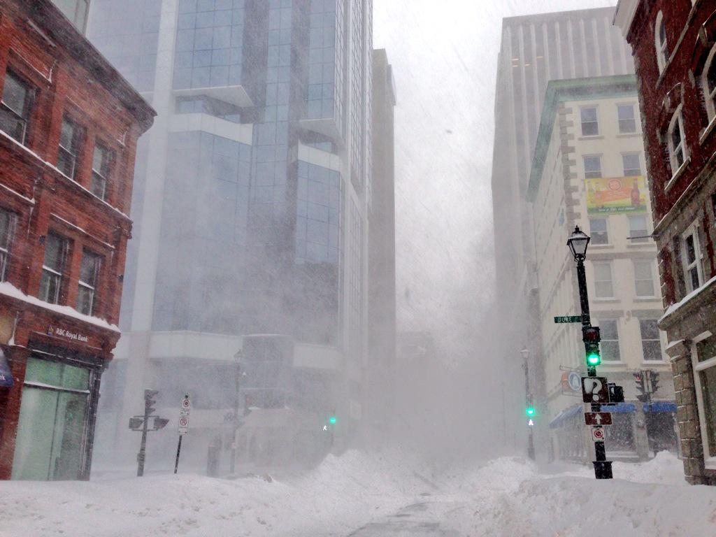 Halifax's normally busy downtown core was like a ghost town as Wednesday's wicked weather had many residents wishing they were in a sunnier place.