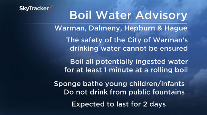 Residents of the City of Warman, Dalmeny, Hepburn and Hague are being asked to boil their water as it may be coming from a potentially contaminated line.