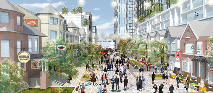 An artist's rendering of what could be included in the redevelopment of Honest Ed's