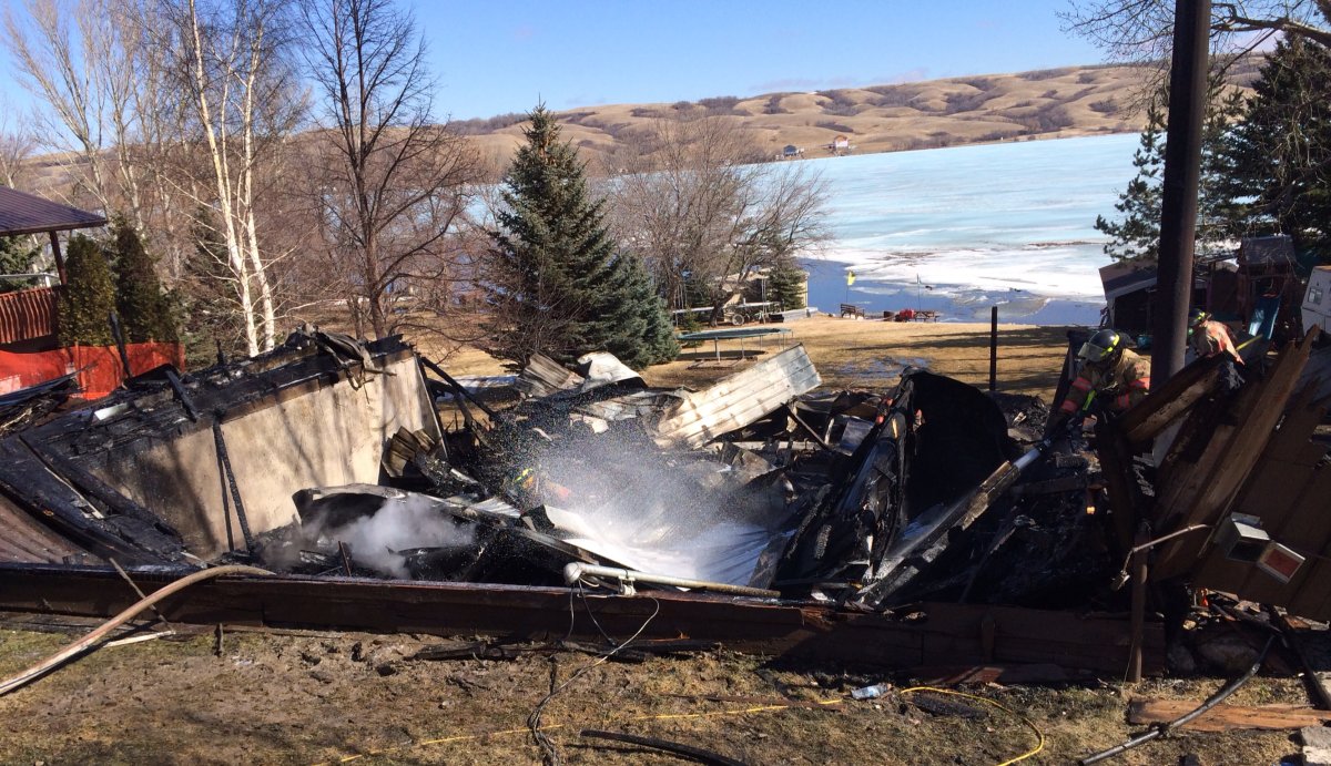 This is all that remains of the Kuntz family home in Sun Valley, Saskatchewan after fire tore through it Sunday morning.
