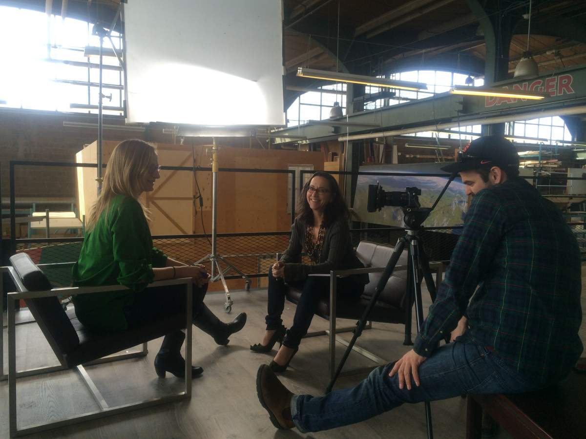 Producer, Mia Sheldon (left) with Executive Producer, Laurie Few (middle) and cinematographer, Ryan Knight.