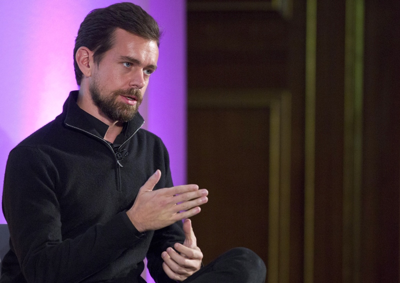 Jack Dorsey, CEO of Square and Twitter, holds an event in London on November 20, 2014,.