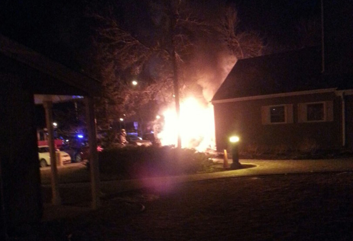 Kenaston Boulevard crash Winnipeg flaming car