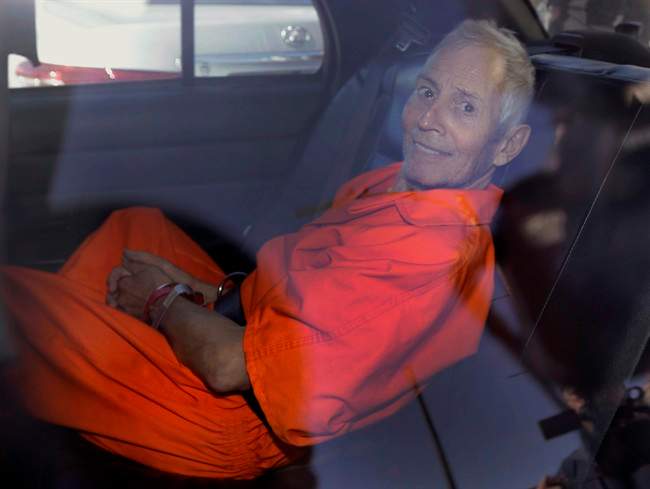 FILE - In this Tuesday, March 17, 2015, file photo, Robert Durst is transported from Orleans Parish Criminal District Court to the Orleans Parish Prison after his arraignment in New Orleans. 