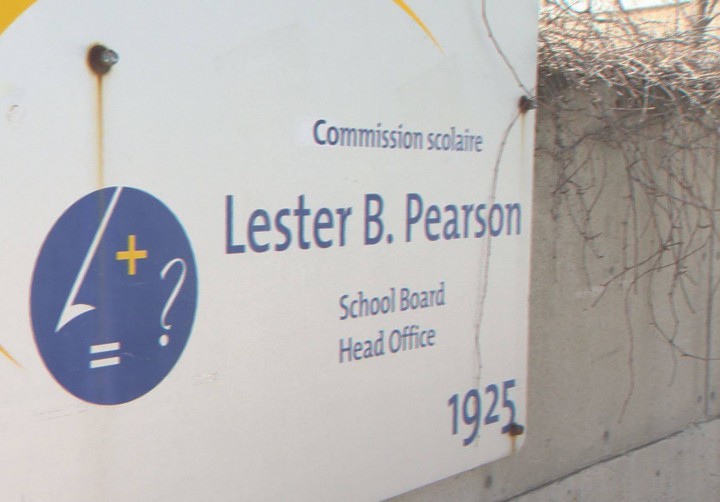 A sign outside the Lester. B Pearson School Board offices.