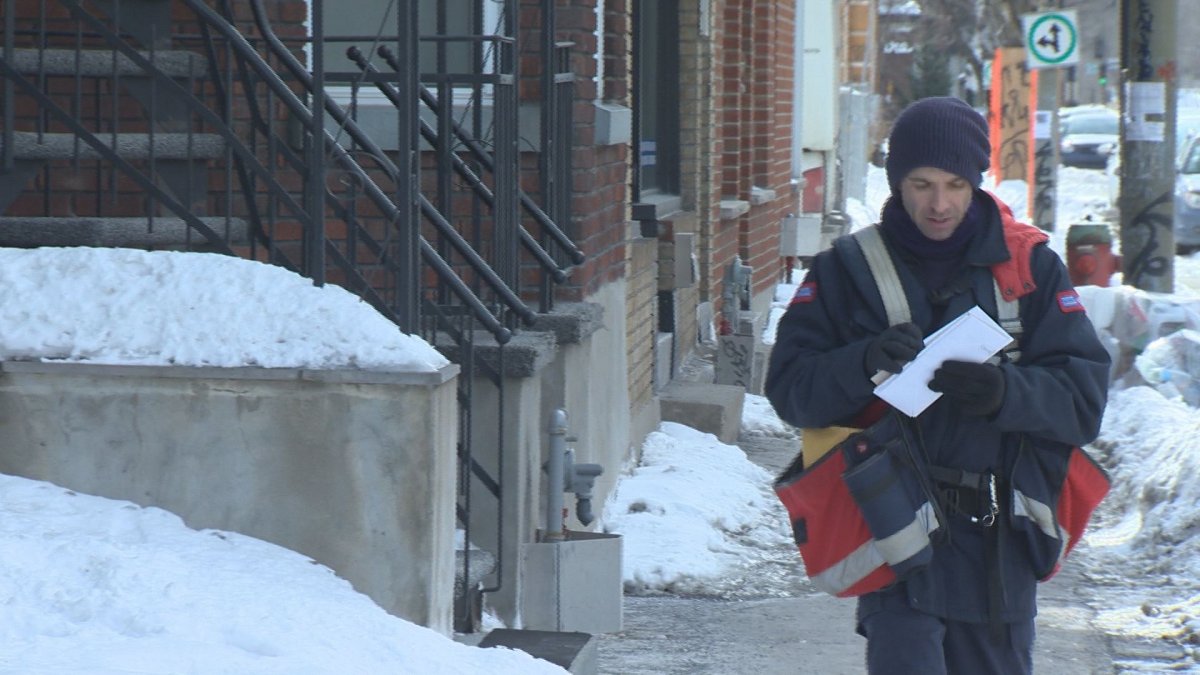 A Canada Post mail carrier in Montreal