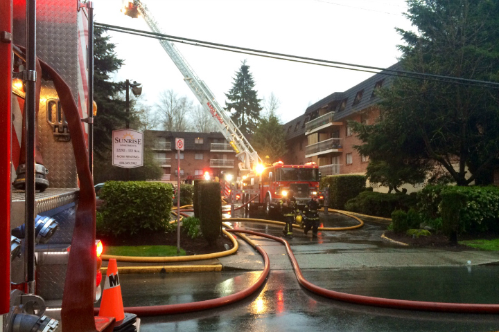 Fire crews are responding to a fire in Maple Ridge.