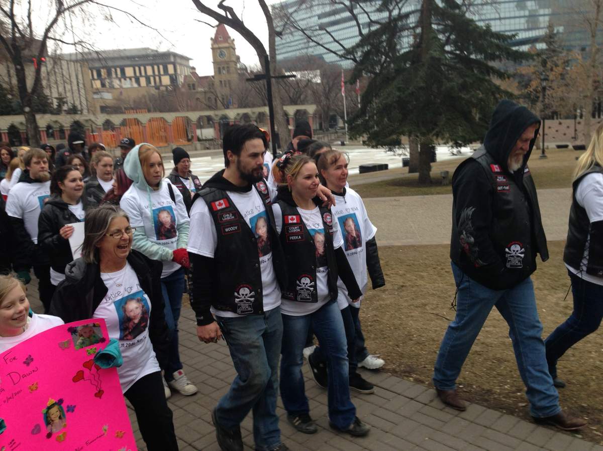 March for Meika on the first day of the trial.