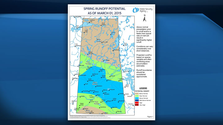 The central part of Saskatchewan could see above normal water runoff, according to the latest spring runoff forecast.