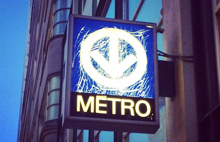 A Montreal Metro sign.