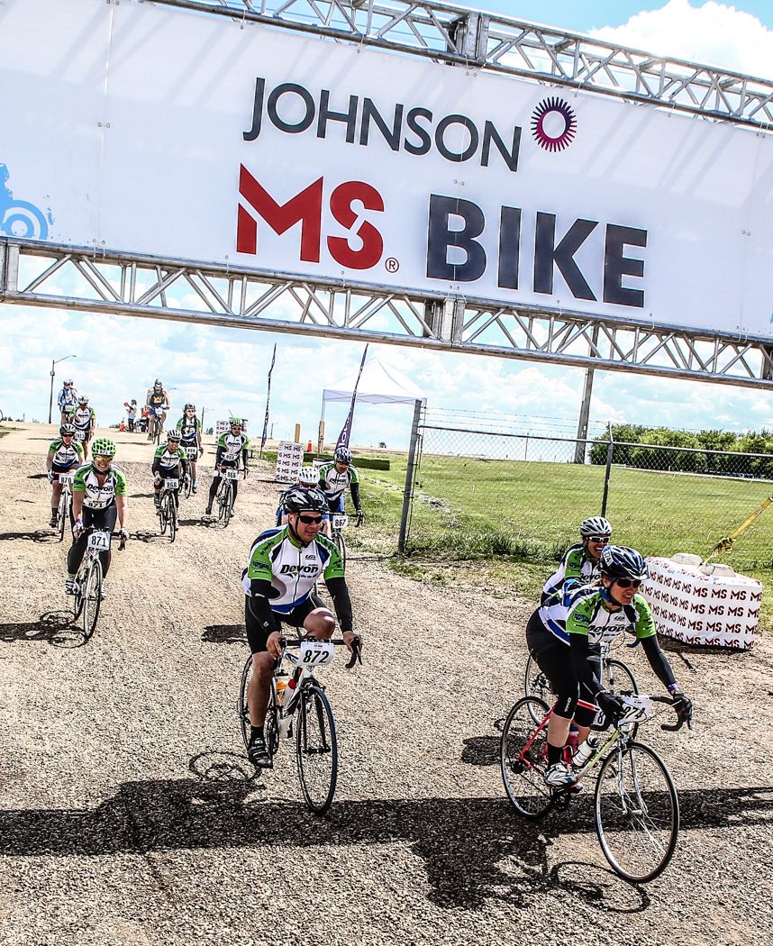 Photo from the 25th Annual Johnson MS Bike Tour from Leduc to Camrose.  June 7, 2014.