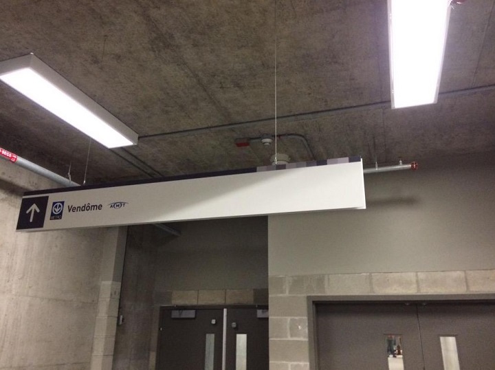 Inside the Vendome station-MUHC superhospital underground access tunnel on March 15, 2015.