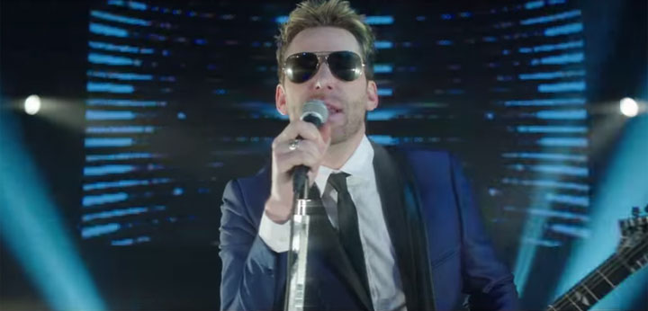 Chad Kroeger, pictured in a scene from the video for Nickelback's song "She Keeps Me Up.".