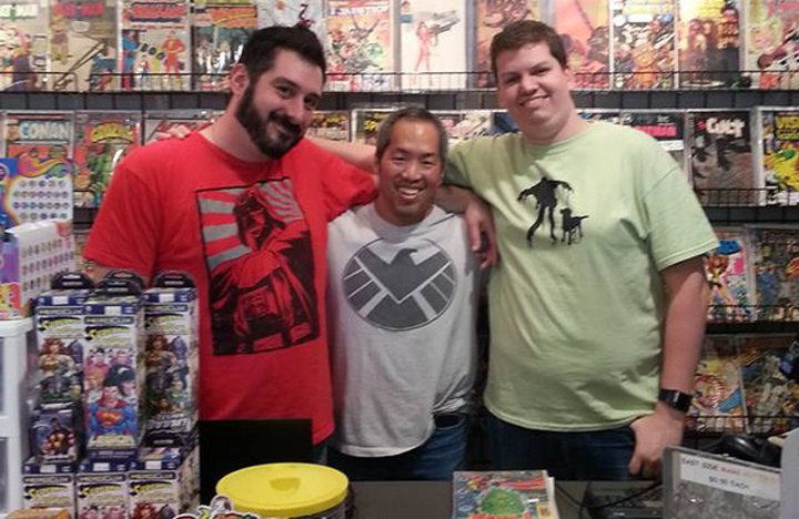 Popular Marvel and DC Comics artist Norman Lee, centre, is missing after snorkeling with his wife in the Cayman Islands.