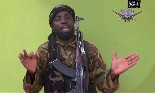 This May 12, 2014, file photo taken from video by Nigeria's Boko Haram terrorist network, shows their leader Abubakar Shekau speaking to the camera.