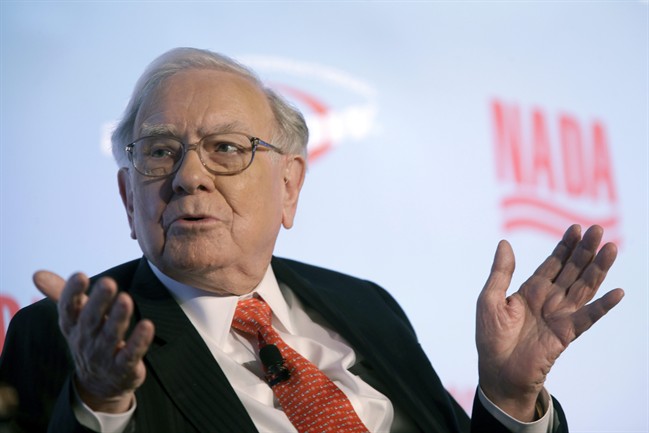 Warren E. Buffett, Chairman of the Board and Chief Executive Officer, Berkshire Hathaway Inc., participates in a NADA Automotive forum happening in conjunction with the New York International Auto Show, Tuesday, March 31, 2015, in New York. 