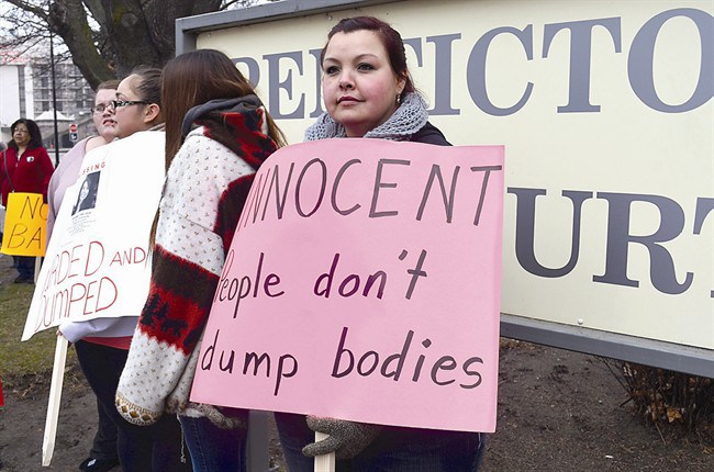 Lindsay Anderson, a member of the Osoyoos Indian Band, was among several dozen people who rallied outside the Penticton Court House on Wednesday Jan. 28.  