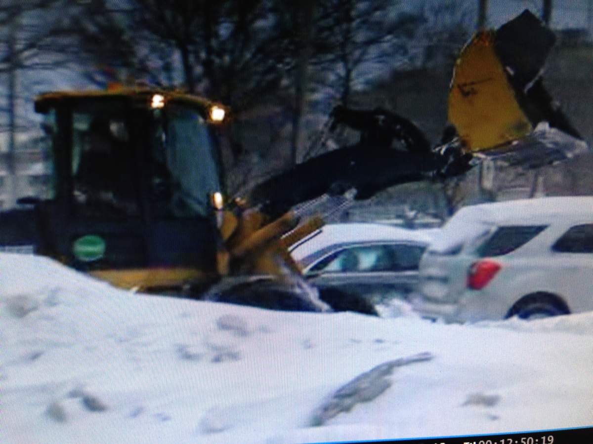 Snow clearing efforts already started on Wednesday night, March 18, 2015.