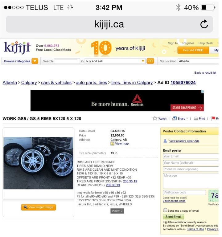 Rims Kijiji listing
