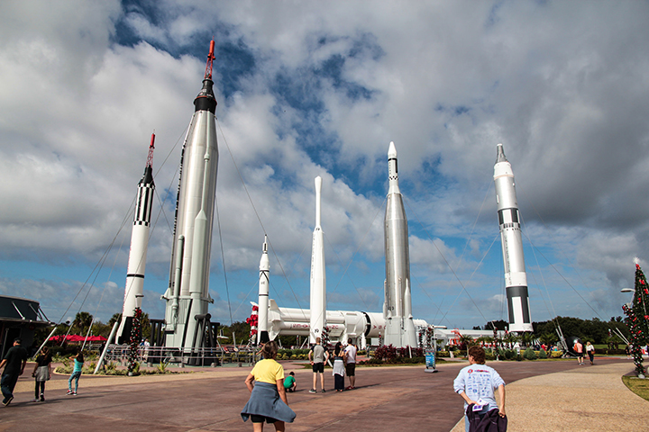 The rocket garden at the Kennedy Space Center.