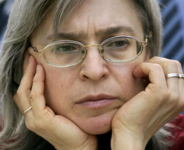 Russian human rights advocate, journalist and author Anna Politkovskaya at a book fair in Leipzig, eastern Germany, where she presented her book titled ‘In Putin’s Russia’.
