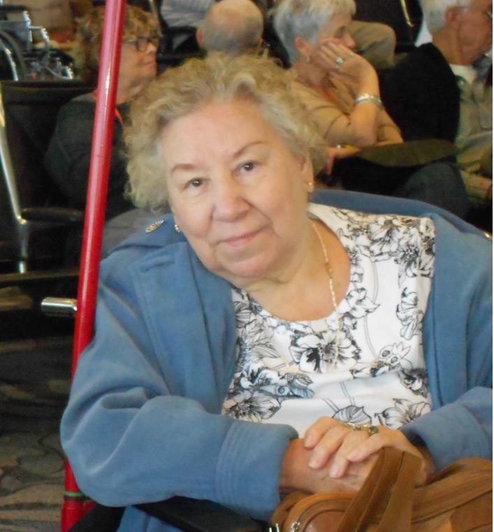Ruth Macumber, 80, seen here at the airport in Florida before flying back to Nova Scotia on AC624.