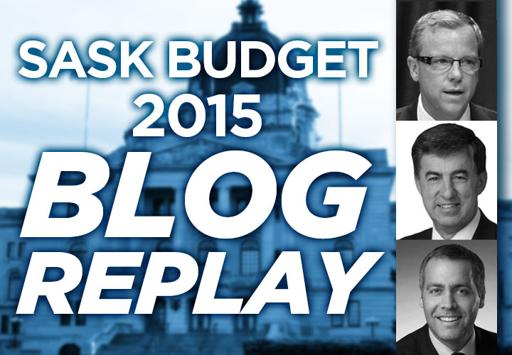 Blog replay of Saskatchewan’s 2015 provincial budget.