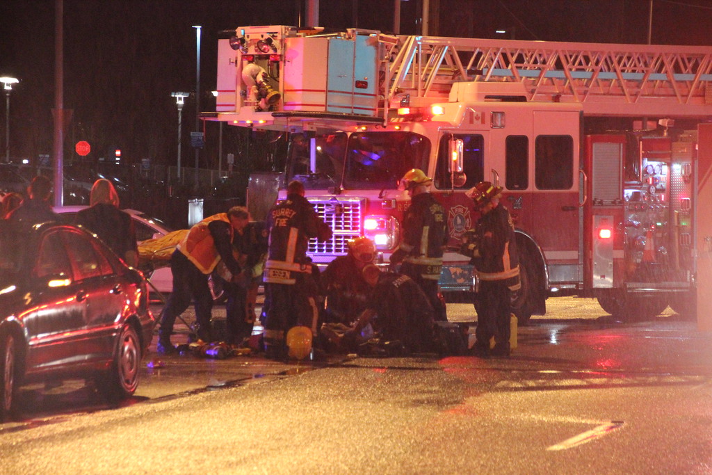 First responders on the scene in Surrey Sunday night.