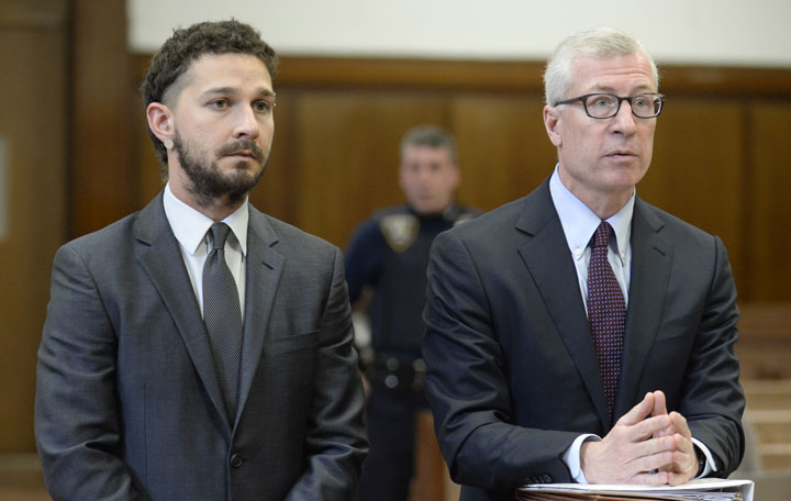 Shia LaBeouf, pictured on March 20, 2015 with lawyer Robert Gage.