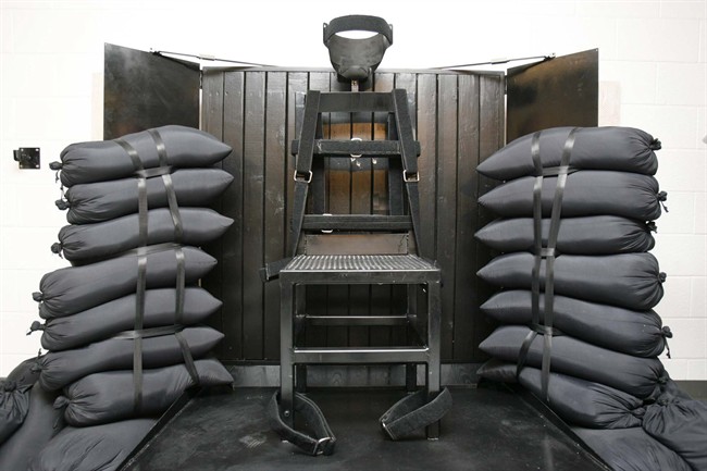 This June 18, 2010, file photo shows the firing squad execution chamber at the Utah State Prison in Draper, Utah. 