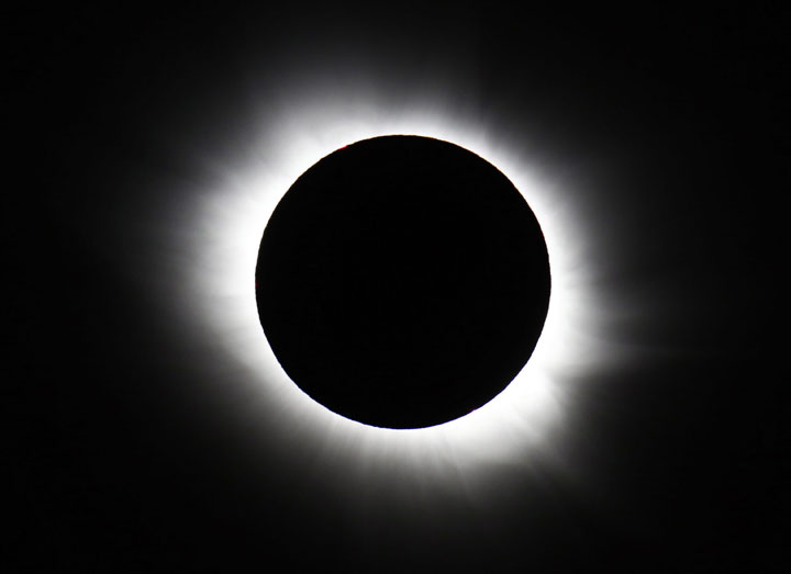 The total solar eclipse seen from Svalbard, Norway Friday March 20, 2015.