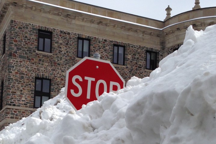 Snow has been piled high along Halifax streets.