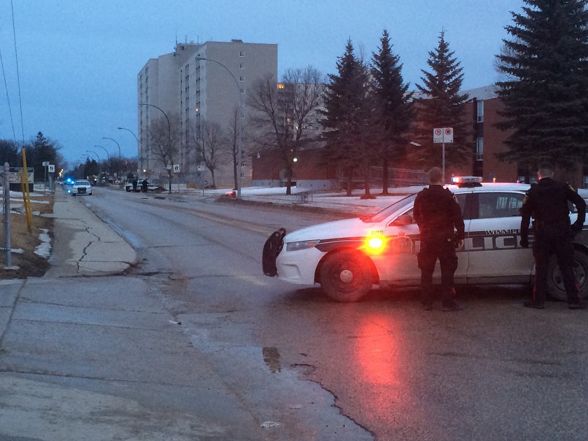 Winnipeg Police responded to Beliveau Road in St. Vital Wednesday evening after reports of gunshots in the area. 