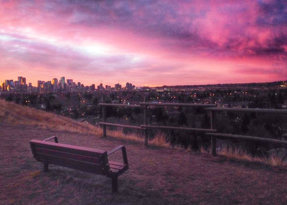 A hot pink sunrise in Calgary on Friday, March 27, 2015. 