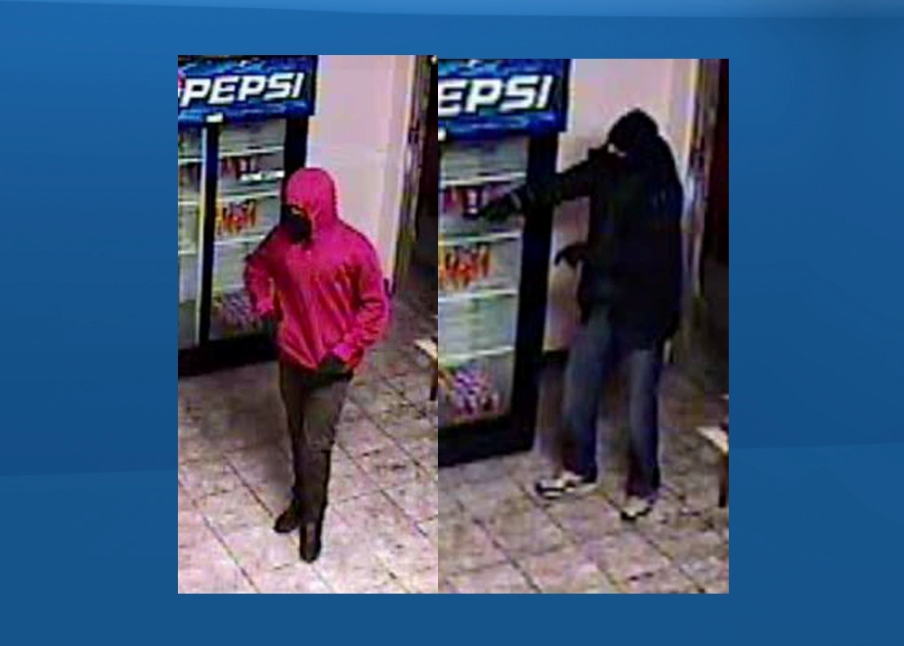 It is believed that two masked men entered the Dahab Exchange located at 5012, 17 Ave. S.E., and demanded money. 